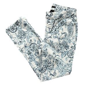 New Directions Petite Women's Blue Floral Skinny Jeans Size 8P